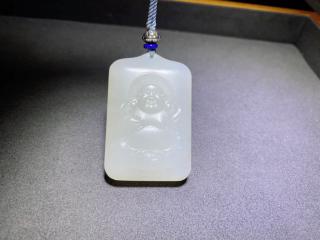 和田玉弥勒佛佛牌牌型大气有品味